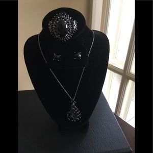 3 pc Sterling Silver and Onyx Set